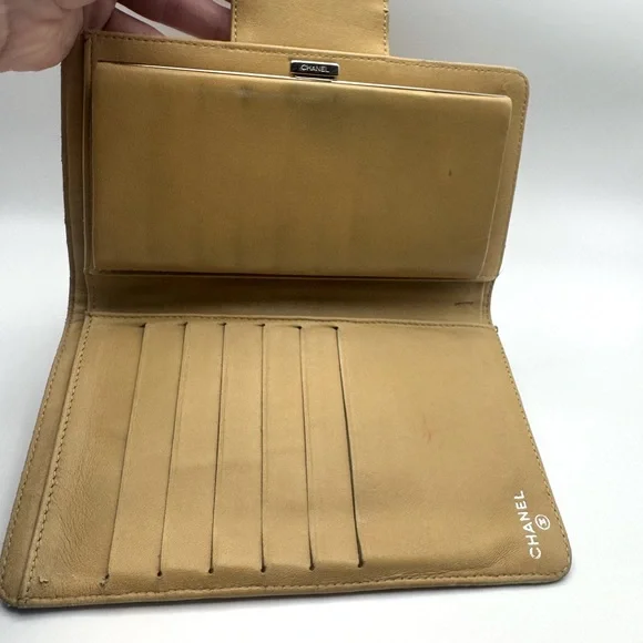 Chanel Long Wallet with Coin Pocket Precious Symbols Camel Leather Authentic y2k - Picture 9 of 16